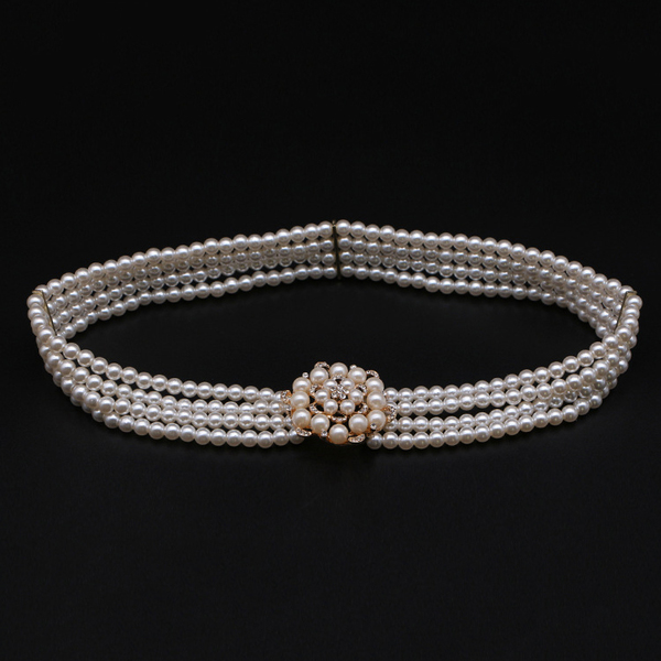 Wholesale7 Easy Matching Fashion Four Rows Of Pearls Belt
