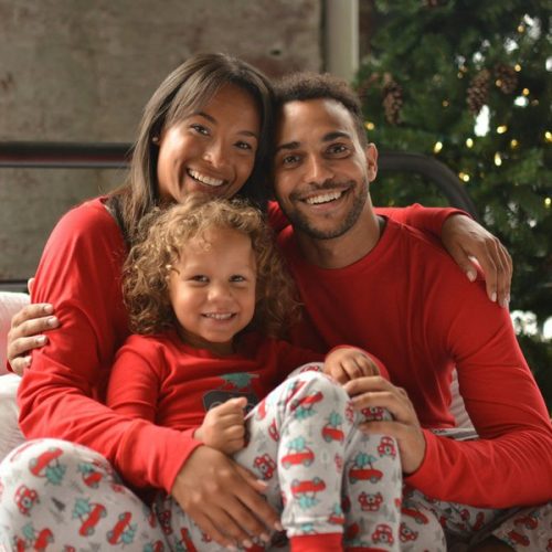 Christmas Printed Round Neck Family Pajama Sets