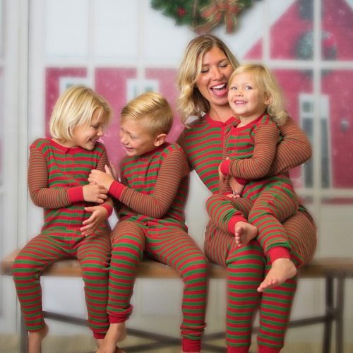 Striped Contrasting Colors Family Christmas Onesies