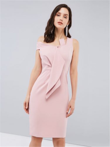 Elegant Sleeveless Bodycon Pink Dress