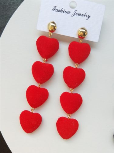 Personality Heart Fringe Sweet Earrings