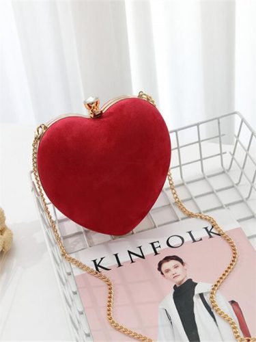Stylish Heart-shaped Chain Ladies Bags For Party