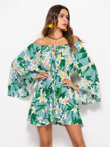 Hot Sale Off Shoulder Floral Dresses