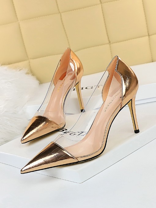 Euro Patchwork Pointed Toe Women High Heels