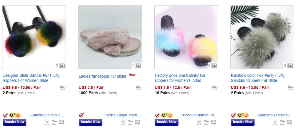 Global Sources' Turkey Feather Fur Slippers