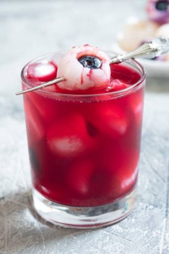 lychee and blueberry eye cocktail Halloween
